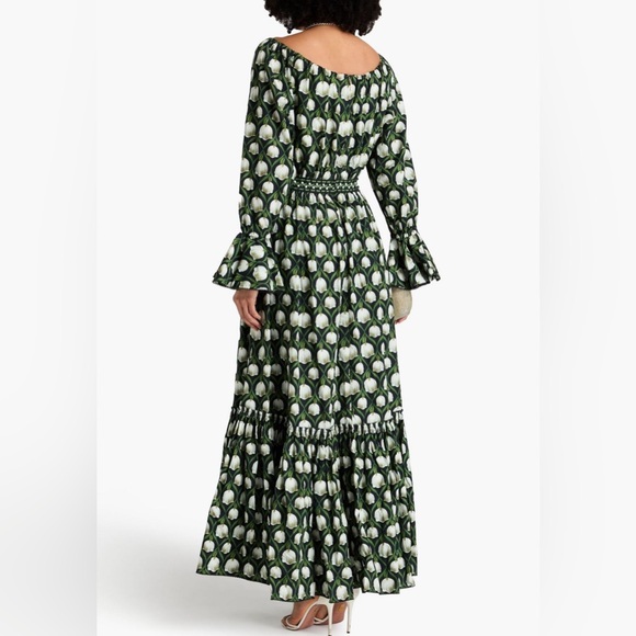 NWT AGUA BY AGUA BENDITA Almendra ruffled floral-print cotton maxi dress Size XS - Picture 3 of 7